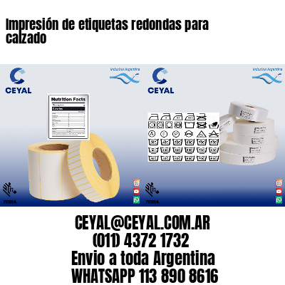 Impresión de etiquetas redondas para calzado