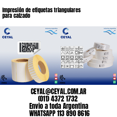 Impresión de etiquetas triangulares para calzado
