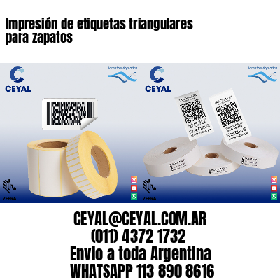 Impresión de etiquetas triangulares para zapatos