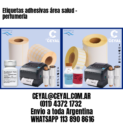 Etiquetas adhesivas área salud – perfumeria