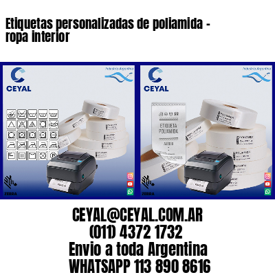 Etiquetas personalizadas de poliamida – ropa interior