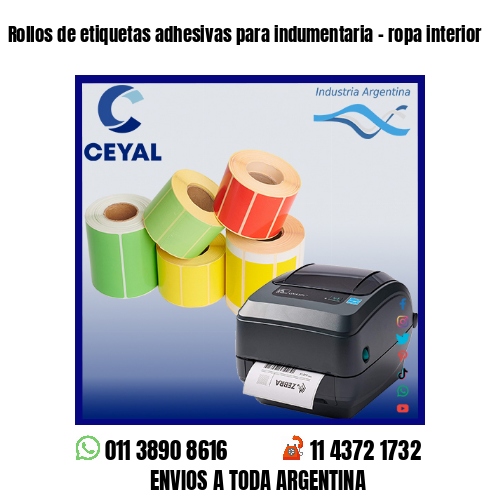Rollos de etiquetas adhesivas para indumentaria – ropa interior