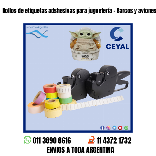 Rollos de etiquetas adshesivas para juguetería – Barcos y aviones