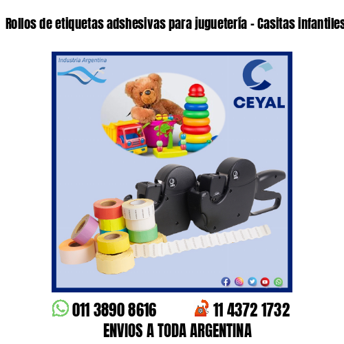 Rollos de etiquetas adshesivas para juguetería – Casitas infantiles