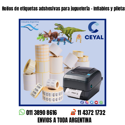 Rollos de etiquetas adshesivas para juguetería – Inflables y piletas