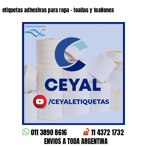 etiquetas adhesivas para ropa - toallas y toallones