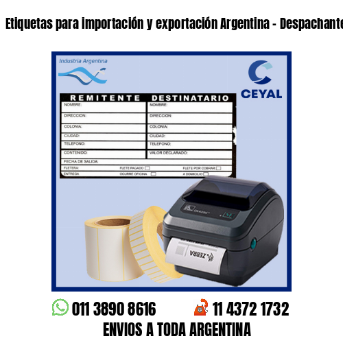 Etiquetas para importación y exportación Argentina – Despachantes