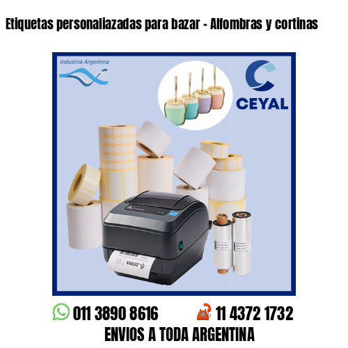 Etiquetas personaliazadas para bazar – Alfombras y cortinas