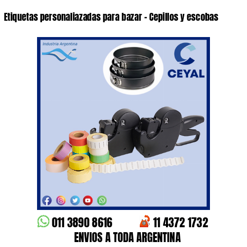 Etiquetas personaliazadas para bazar – Cepillos y escobas
