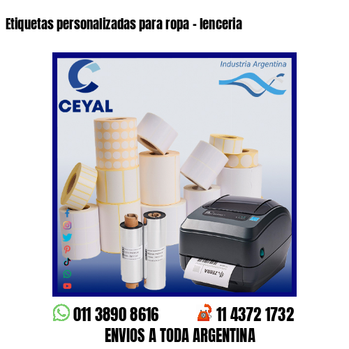 Etiquetas personalizadas para ropa – lenceria