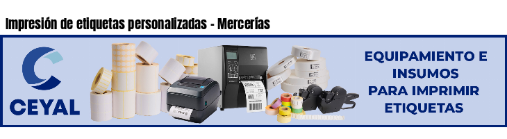 Impresión de etiquetas personalizadas - Mercerías
