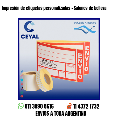 Impresión de etiquetas personalizadas – Salones de belleza
