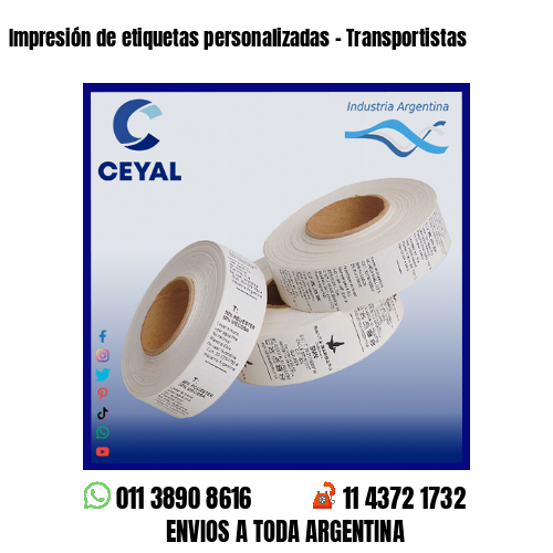 Impresión de etiquetas personalizadas – Transportistas