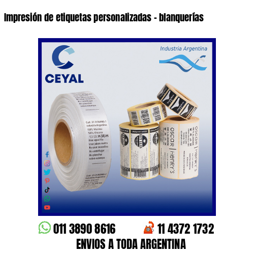 Impresión de etiquetas personalizadas – blanquerías