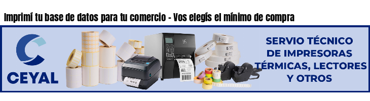 Imprimí tu base de datos para tu comercio - Vos elegís el mínimo de compra