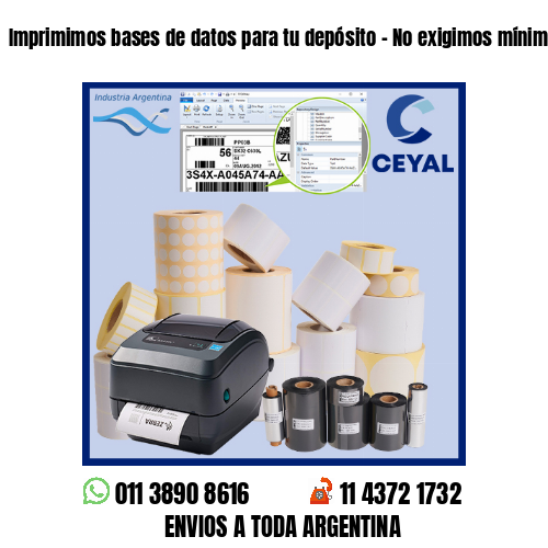 Imprimimos bases de datos para tu depósito – No exigimos mínimos!