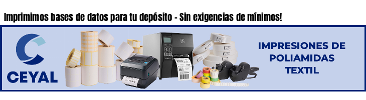 Imprimimos bases de datos para tu depósito - Sin exigencias de mínimos!