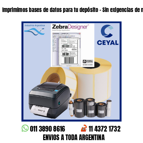 Imprimimos bases de datos para tu depósito – Sin exigencias de mínimos!