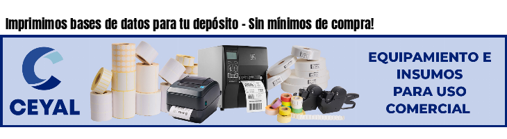 Imprimimos bases de datos para tu depósito - Sin mínimos de compra!