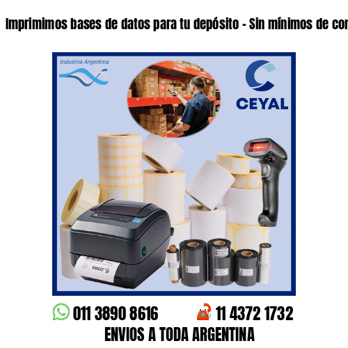 Imprimimos bases de datos para tu depósito – Sin mínimos de compra!