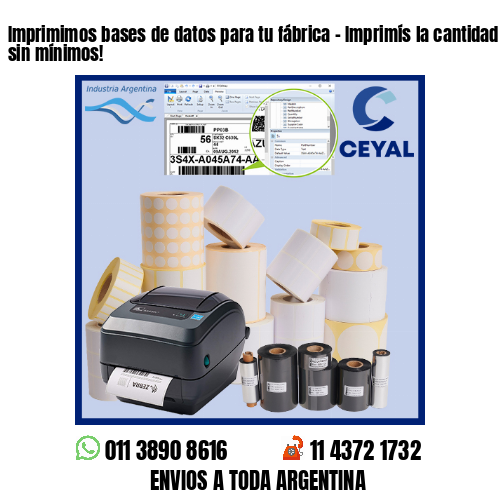 Imprimimos bases de datos para tu fábrica – Imprimís la cantidad que necesites sin mínimos!