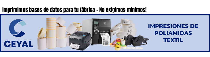 Imprimimos bases de datos para tu fábrica - No exigimos mínimos!