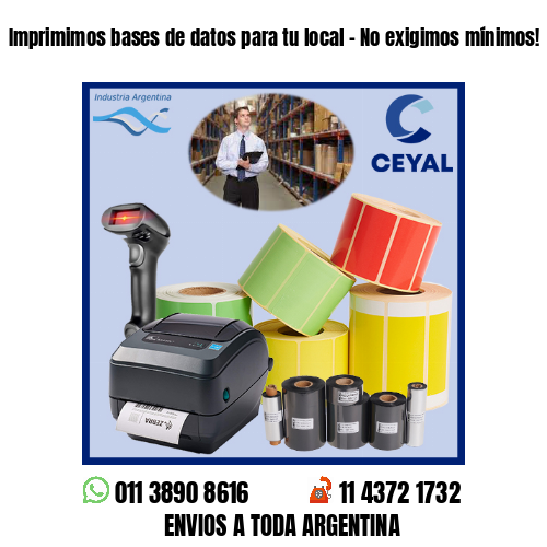 Imprimimos bases de datos para tu local – No exigimos mínimos!