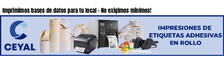 Imprimimos bases de datos para tu local - No exigimos mínimos!