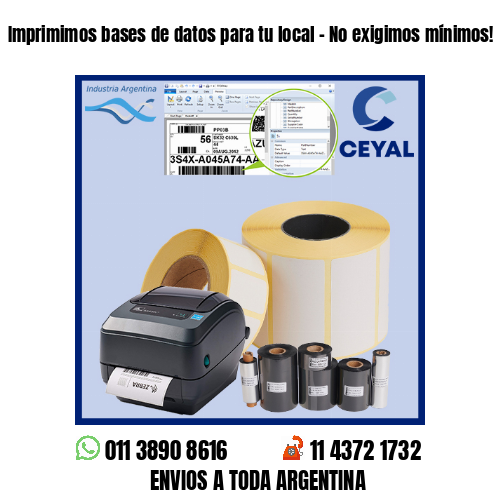 Imprimimos bases de datos para tu local – No exigimos mínimos!