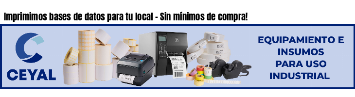 Imprimimos bases de datos para tu local - Sin mínimos de compra!