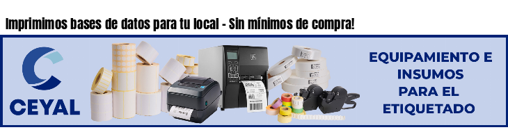 Imprimimos bases de datos para tu local - Sin mínimos de compra!