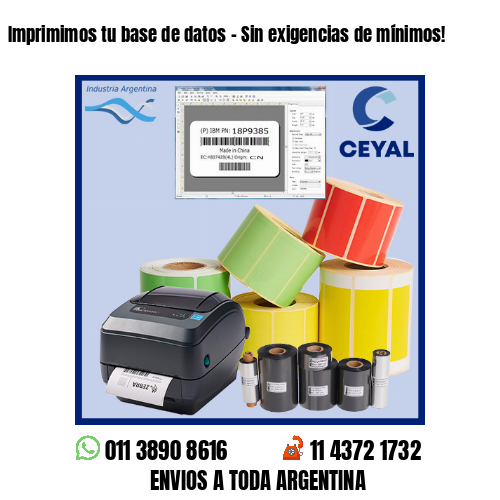 Imprimimos tu base de datos – Sin exigencias de mínimos!