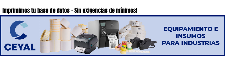 Imprimimos tu base de datos - Sin exigencias de mínimos!
