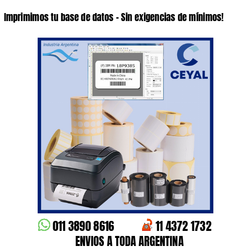 Imprimimos tu base de datos – Sin exigencias de mínimos!