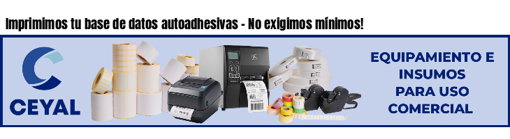 Imprimimos tu base de datos autoadhesivas - No exigimos mínimos!