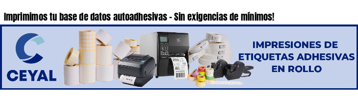 Imprimimos tu base de datos autoadhesivas - Sin exigencias de mínimos!