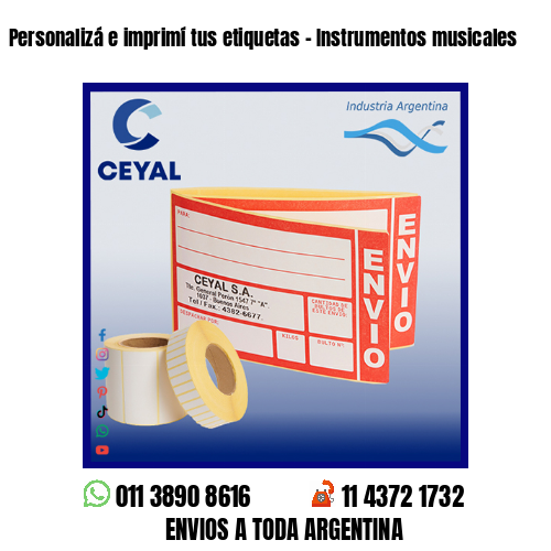 Personalizá e imprimí tus etiquetas – Instrumentos musicales