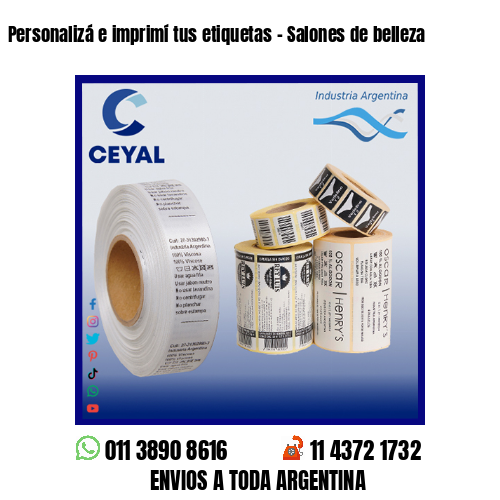 Personalizá e imprimí tus etiquetas – Salones de belleza
