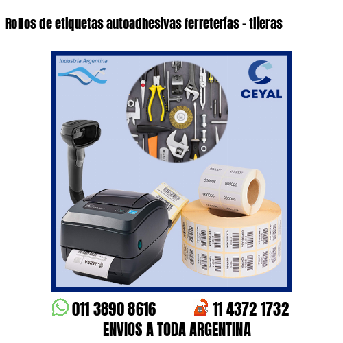 Rollos de etiquetas autoadhesivas ferreterías – tijeras
