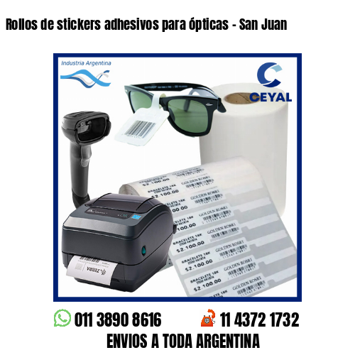 Rollos de stickers adhesivos para ópticas – San Juan