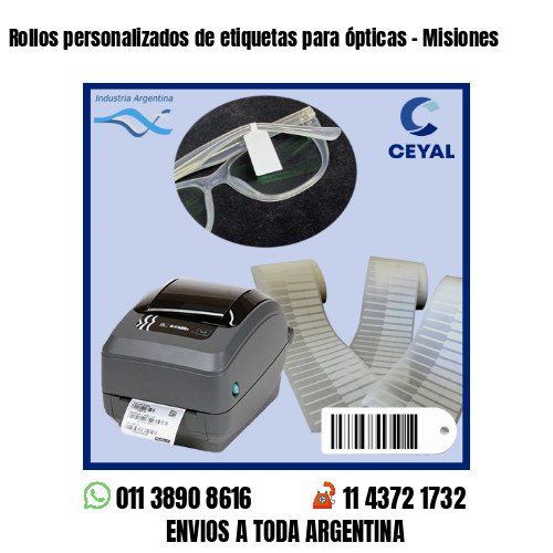 Rollos personalizados de etiquetas para ópticas – Misiones
