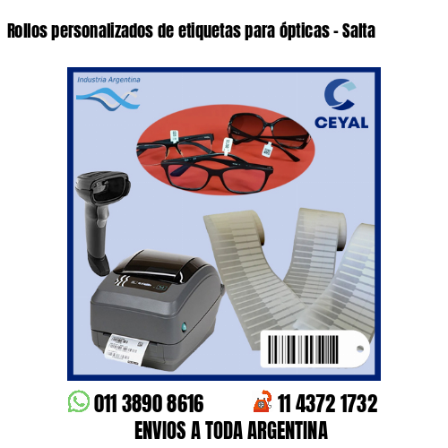 Rollos personalizados de etiquetas para ópticas – Salta