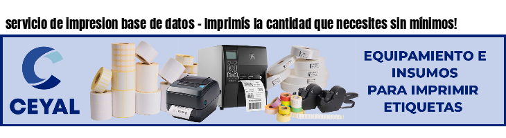 servicio de impresion base de datos - Imprimís la cantidad que necesites sin mínimos!