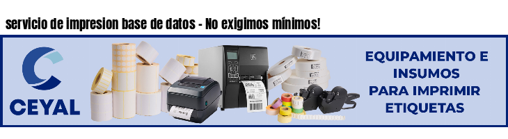 servicio de impresion base de datos - No exigimos mínimos!