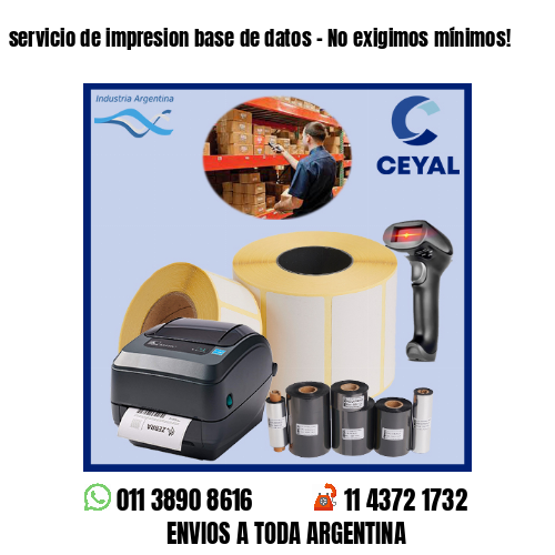 servicio de impresion base de datos – No exigimos mínimos!