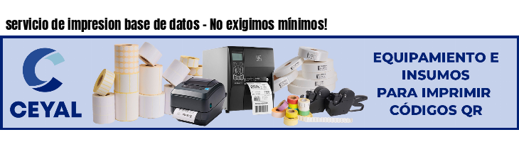 servicio de impresion base de datos - No exigimos mínimos!