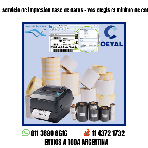servicio de impresion base de datos – Vos elegís el mínimo de compra