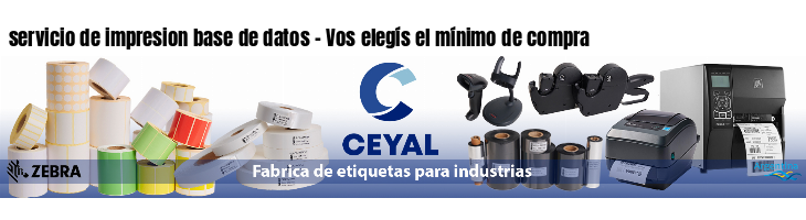 servicio de impresion base de datos - Vos elegís el mínimo de compra