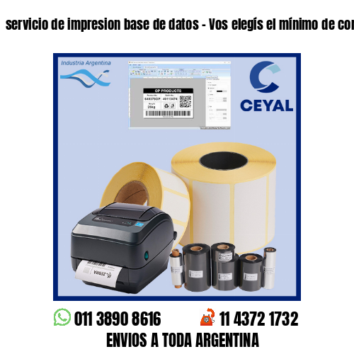 servicio de impresion base de datos – Vos elegís el mínimo de compra