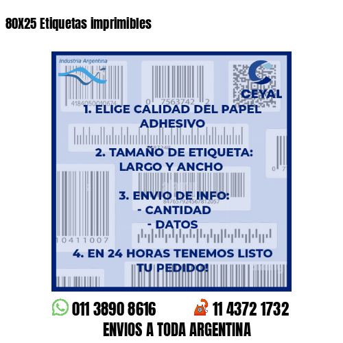 80X25 Etiquetas imprimibles